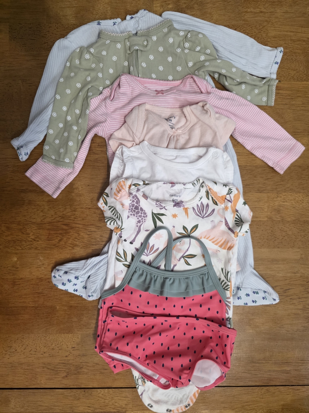 Carter's Girls Multicolor Baby Pajama & Swimsuit Set - Pink, Green, White
